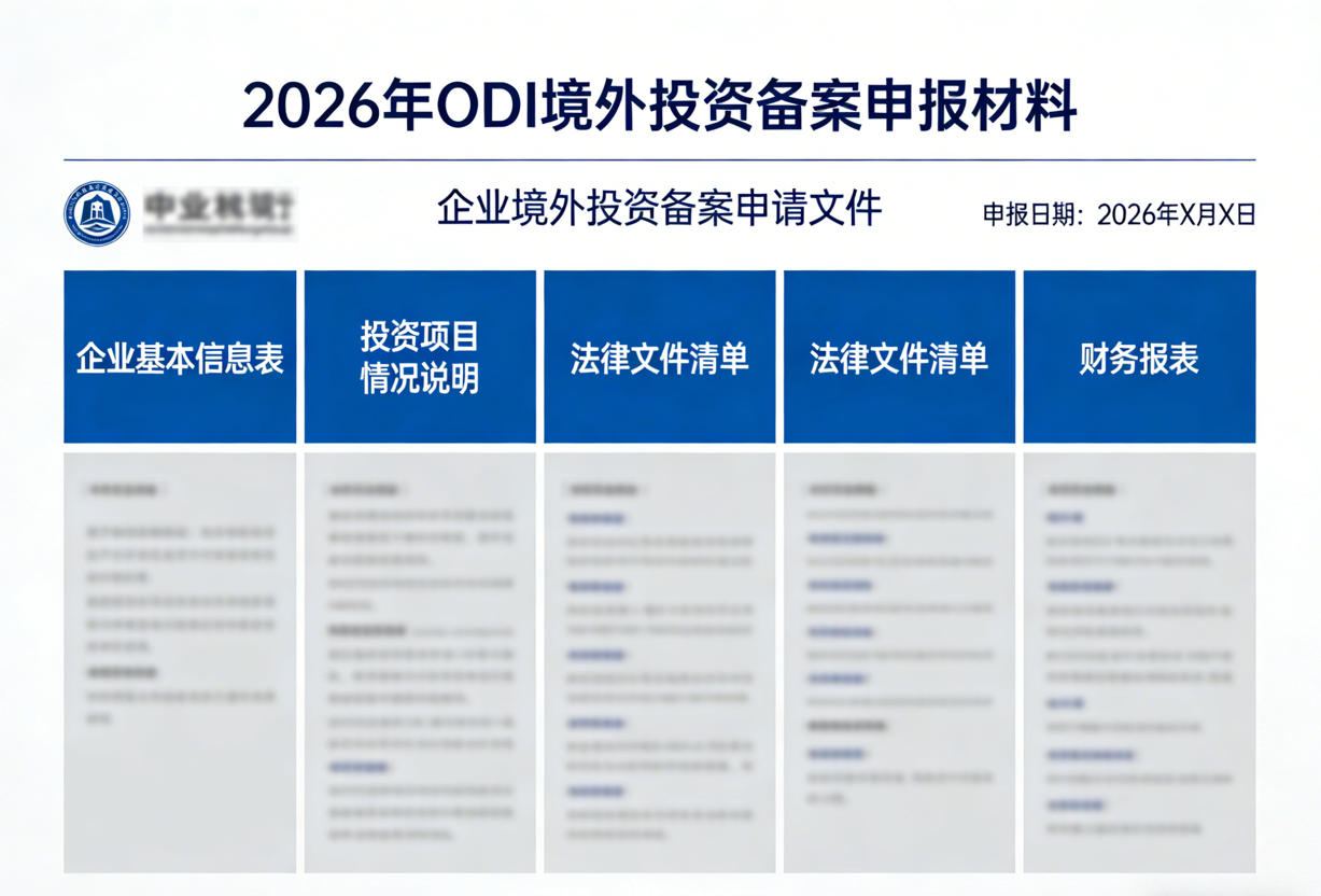 2026年ODI境外投资备案申报材料